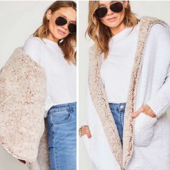 2 in 1 REVERSIBLE TEDDY COAT FAUX FUR JACKET - Picture 3 of 4